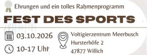 Fest des Sports am 03.10.2026 im Voltigierzentrum Meerbusch
